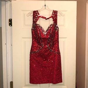 Mori Lee Short Red Prom/Formal Dress